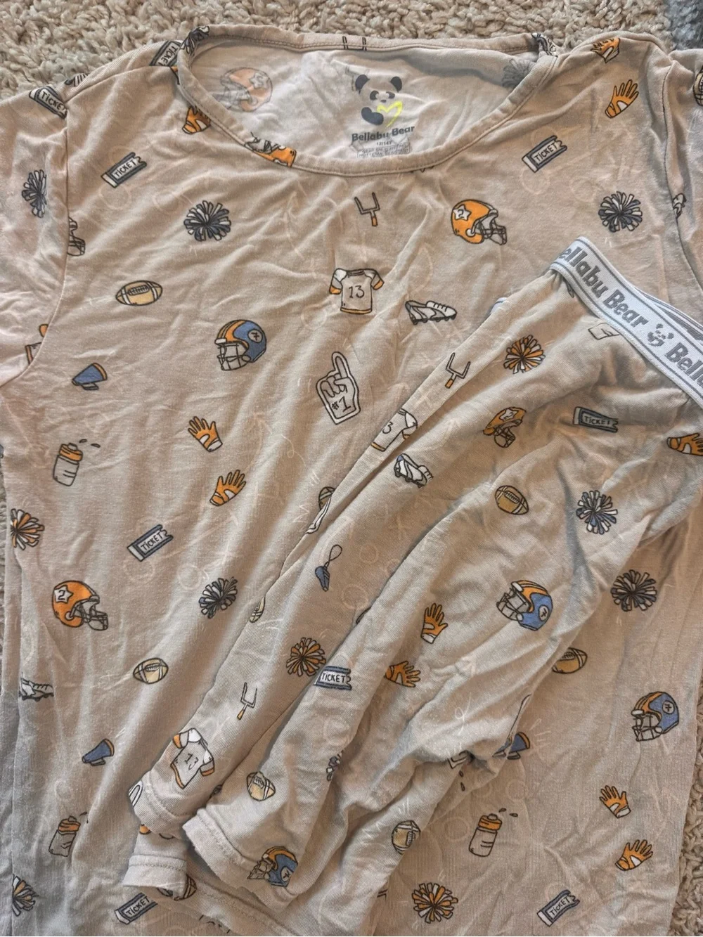 Bellabu Bear Bamboo Neutral Beige Pajama Set